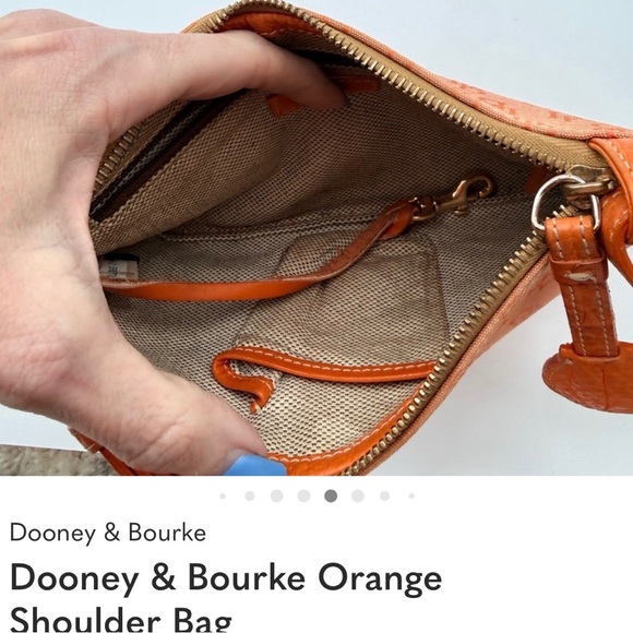 Dooney & Bourke Orange Leather Trim Wristlet #45 - Picture 3 of 13